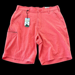 NWT Ocean & Coast Mens 32 9” Inseam Coral Cargo Stretch Shorts Summer Vacation
